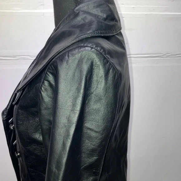 Black Leather double breasted jacket - Picture 10 of 13